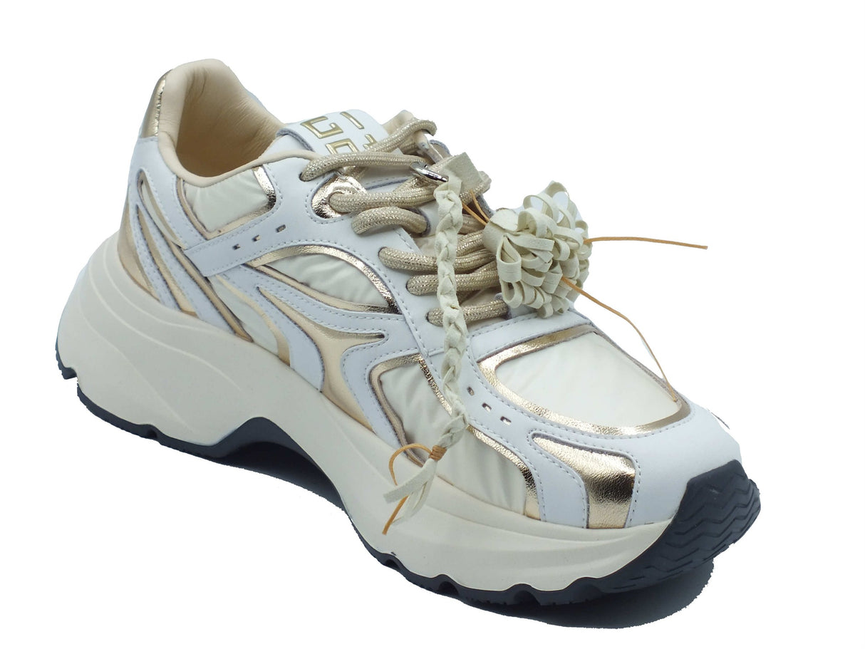 GIO+ GIO+ Sneakers Donna DALIA 13 Combi Gold pelle bianco Gold