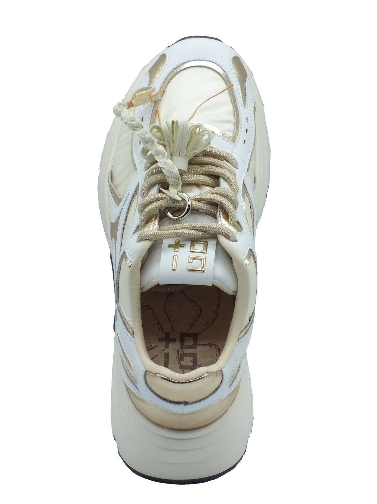 GIO+ GIO+ Sneakers Donna DALIA 13 Combi Gold pelle bianco Gold