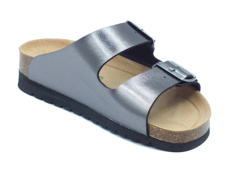 Grunland Grunland Sandali zeppa bassa Donna HOLA CB0972 Antracite pelle grigio Antracite