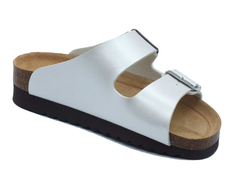 Grunland Grunland Sandali zeppa bassa Donna HOLA CB0972 Perla pelle bianco Perla