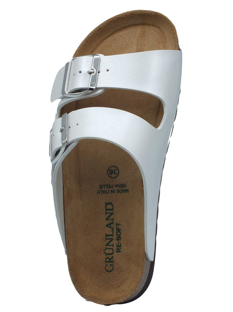 Grunland Grunland Sandali zeppa bassa Donna HOLA CB0972 Perla pelle bianco Perla