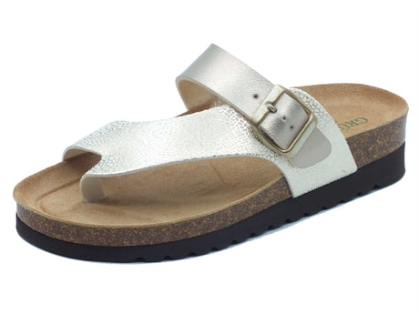 Grunland Grunland Infradito zeppa bassa Donna HOLA CB1811 Sabbia pelle beige Sabbia