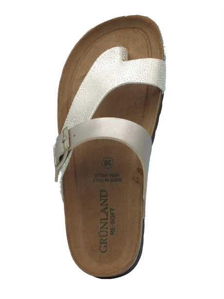 Grunland Grunland Infradito zeppa bassa Donna HOLA CB1811 Sabbia pelle beige Sabbia