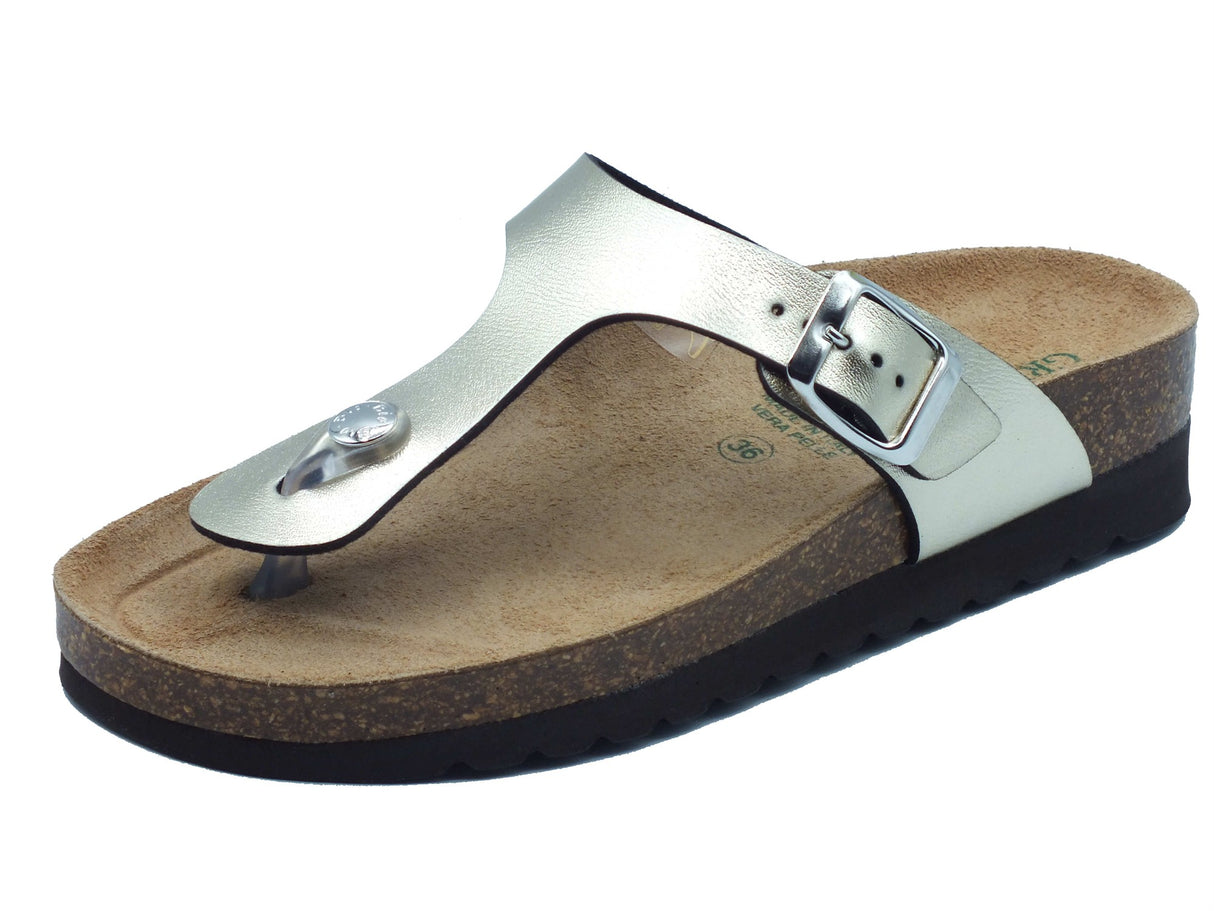 Grunland Grunland Infradito zeppa bassa Donna HOLA CB2430 Champagne pelle beige Champagne