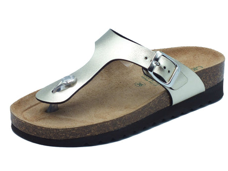 Grunland Grunland Infradito zeppa bassa Donna HOLA CB2430 Champagne pelle beige Champagne