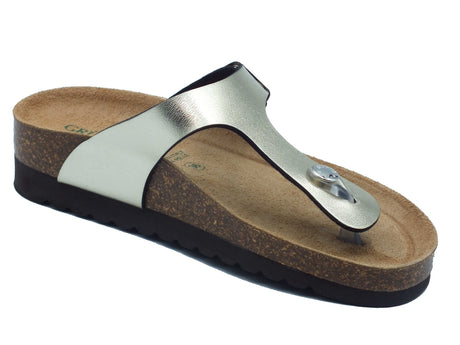 Grunland Grunland Infradito zeppa bassa Donna HOLA CB2430 Champagne pelle beige Champagne