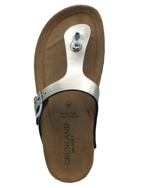 Grunland Grunland Infradito zeppa bassa Donna HOLA CB2430 Champagne pelle beige Champagne