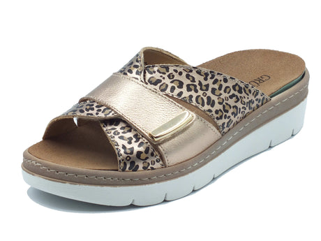 Grunland Grunland Sandali zeppa bassa Donna MOLL CE0482 Platino pelle oro Platino
