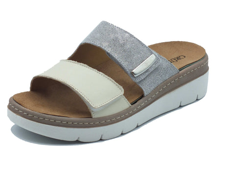 Grunland Grunland Sandali zeppa bassa Donna MOLL CE0485 Latte pelle bianco Latte