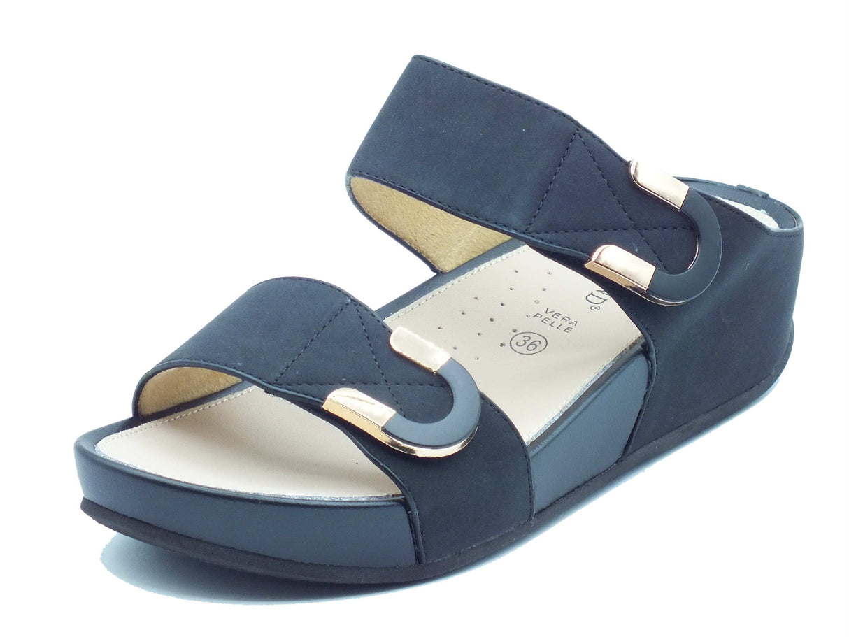 Grunland Grunland Sandali zeppa bassa Donna DIRA CI3114 Nero pelle nero Nero