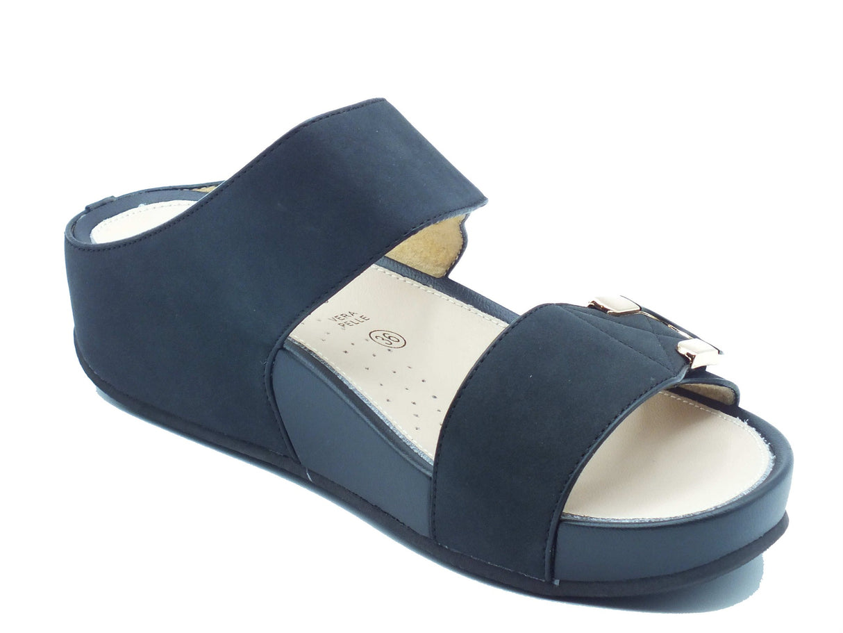 Grunland Grunland Sandali zeppa bassa Donna DIRA CI3114 Nero pelle nero Nero