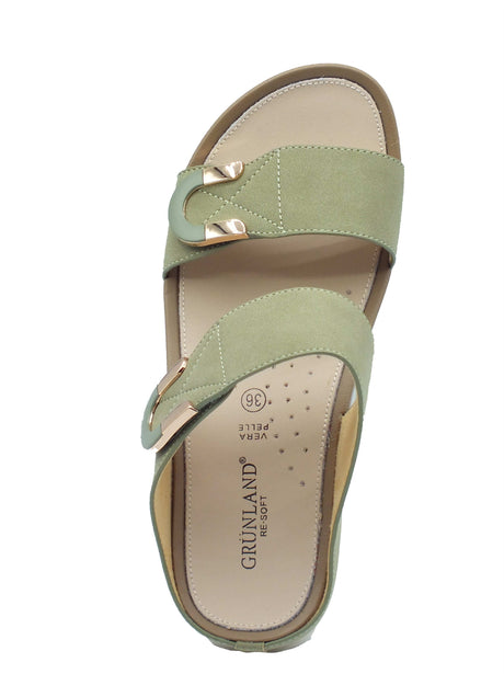 Grunland Grunland Sandali zeppa bassa Donna DIRA CI3114 Oliva pelle verde Oliva