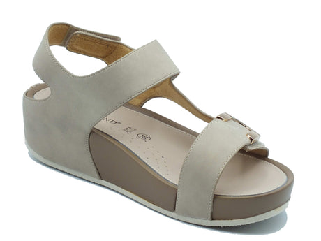 Grunland Grunland Sandali zeppa bassa Donna DIRA SA1996 Beige pelle beige Beige