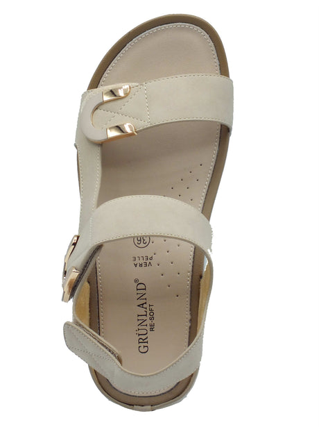 Grunland Grunland Sandali zeppa bassa Donna DIRA SA1996 Beige pelle beige Beige