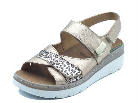 Grunland Grunland Sandali zeppa alta Donna Moll SE0185 Platino pelle argento Platino