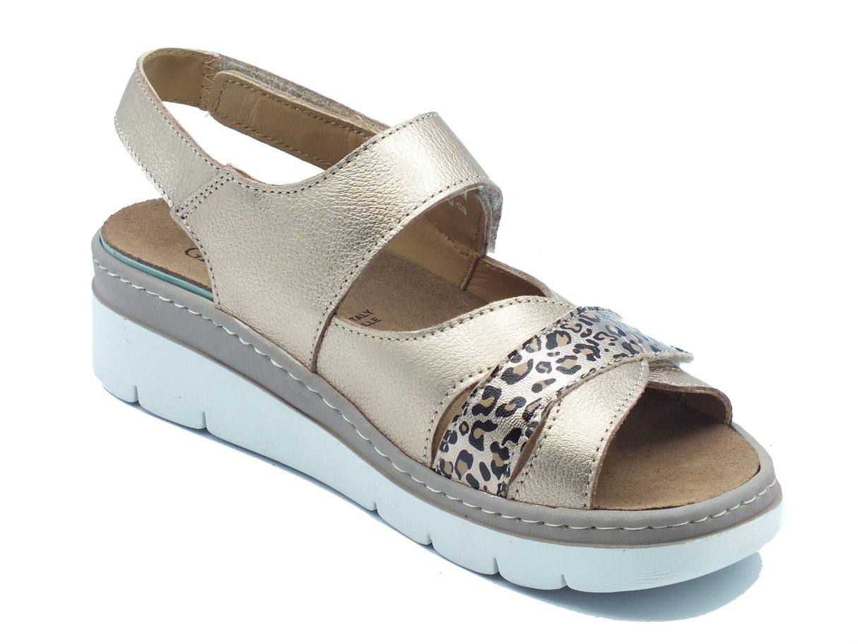 Grunland Grunland Sandali zeppa alta Donna Moll SE0185 Platino pelle argento Platino