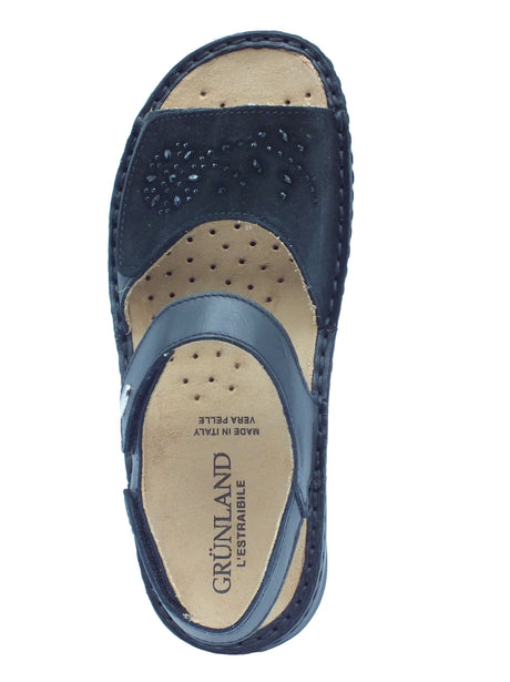 Grunland Grunland Sandali zeppa alta Donna Dami SE0191 Nero pelle nero Nero