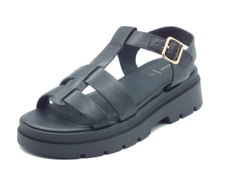 Geox Geox Sandali zeppa bassa Donna D670NA Black pelle nero Black