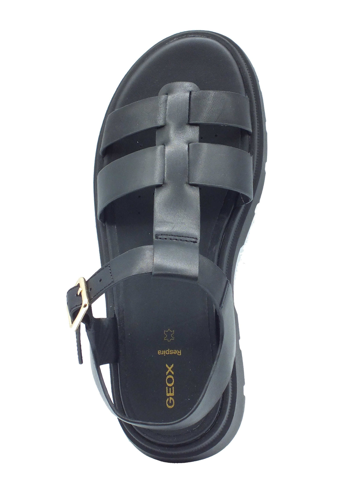 Geox Geox Sandali zeppa bassa Donna D670NA Black pelle nero Black