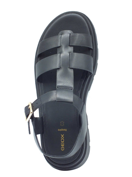 Geox Geox Sandali zeppa bassa Donna D670NA Black pelle nero Black