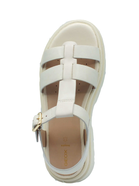 Geox Geox Sandali zeppa bassa Donna D670NA Lt Sand pelle bianco Lt Sand