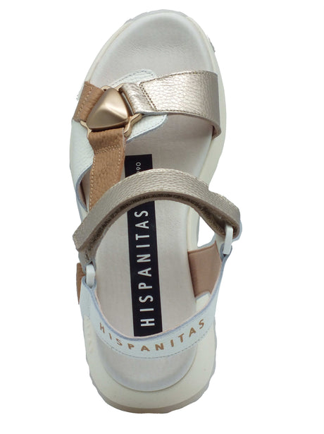 Hispanitas Hispanitas Sandali zeppa bassa Donna CHV264807 Bolero Almond pelle bianco Almond