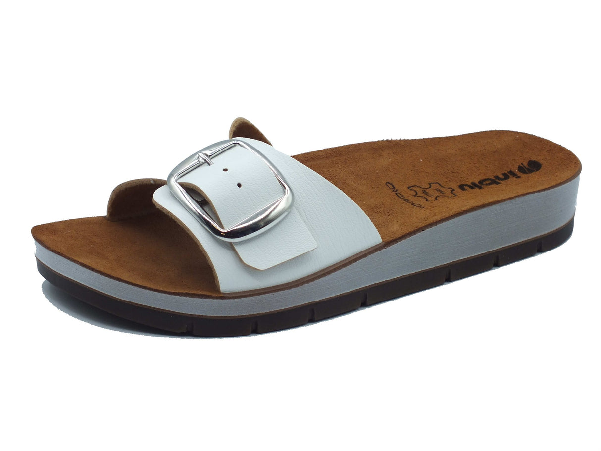 InBlu InBlu Ciabatte Donna CP000055 Bianco pelle bianco Bianco