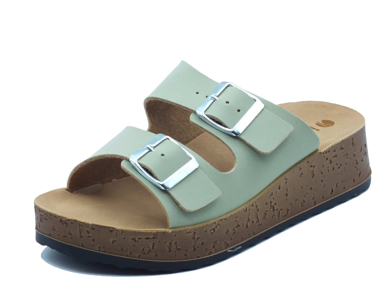InBlu InBlu Ciabatte Donna PK000044 Verdino pelle verde Verdino