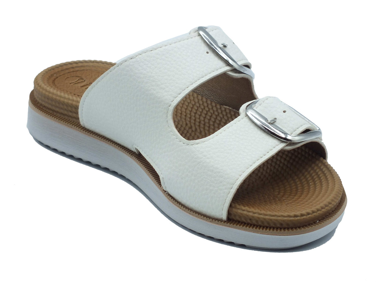 InBlu InBlu Ciabatte Donna PR00003 Bianco pelle bianco Bianco