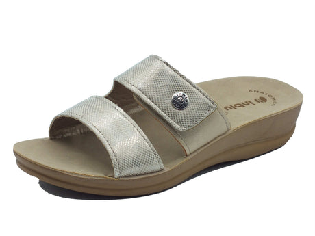 InBlu InBlu Ciabatte Donna VR000073 Platino pelle oro Platino