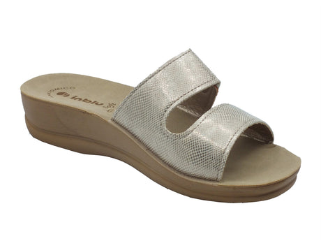 InBlu InBlu Ciabatte Donna VR000073 Platino pelle oro Platino
