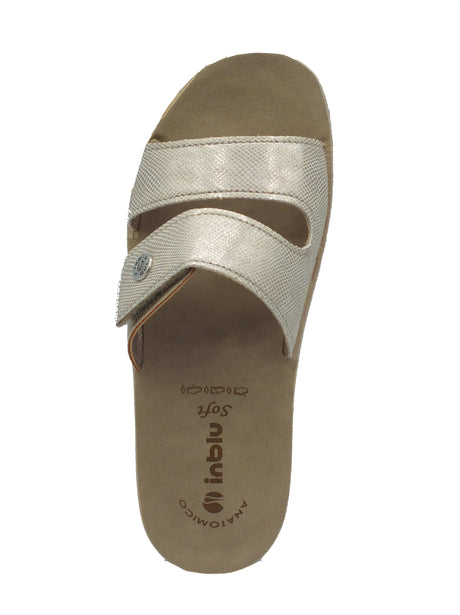 InBlu InBlu Ciabatte Donna VR000073 Platino pelle oro Platino