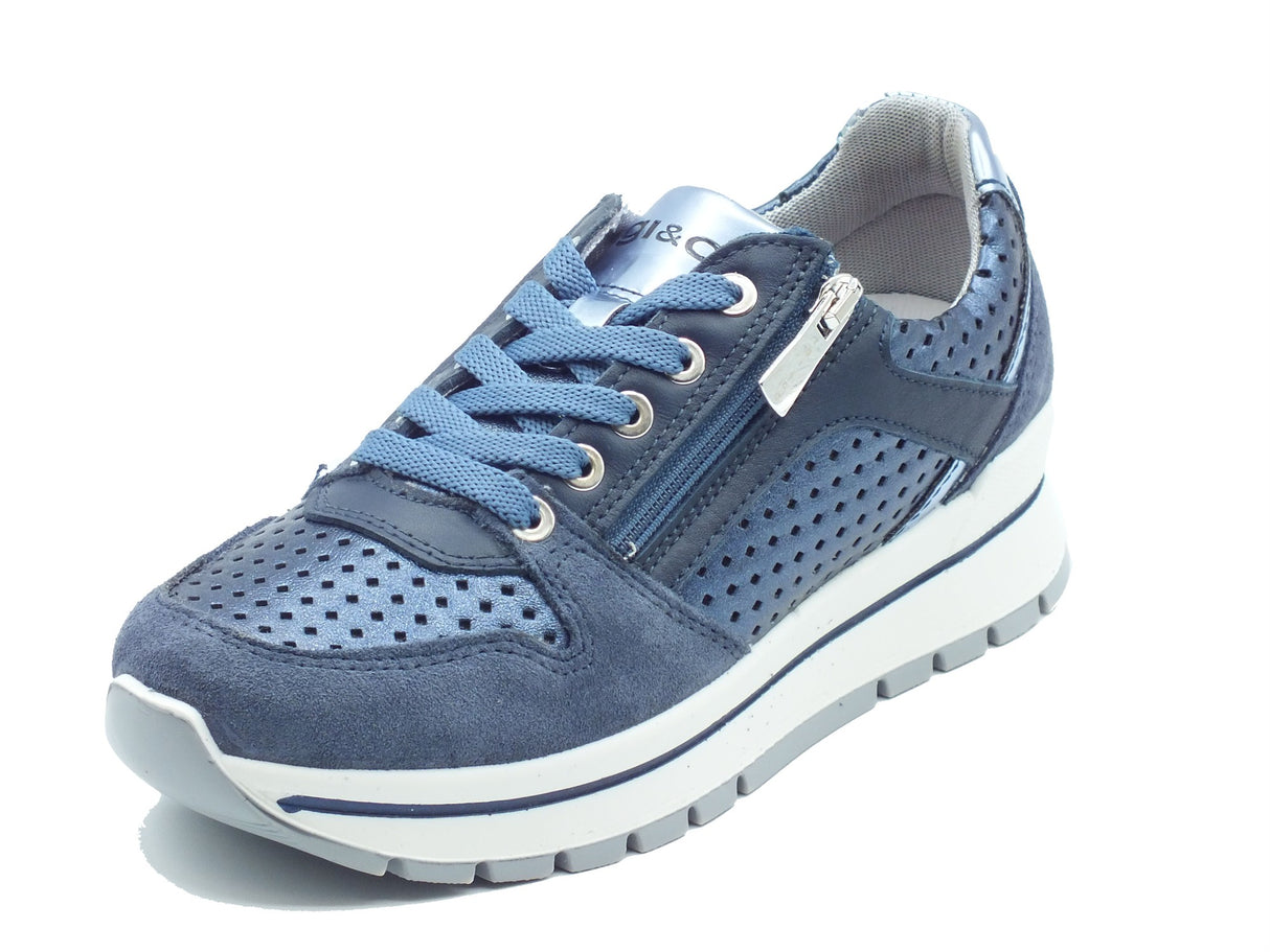 Igi&Co Igi&Co Sneakers Donna 1156000 Scam. Jeans pelle blu Jeans