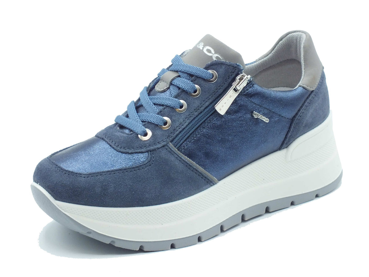 Igi&Co Igi&Co Sneakers Donna 1157133 Scamosc Jeans pelle blu Jeans