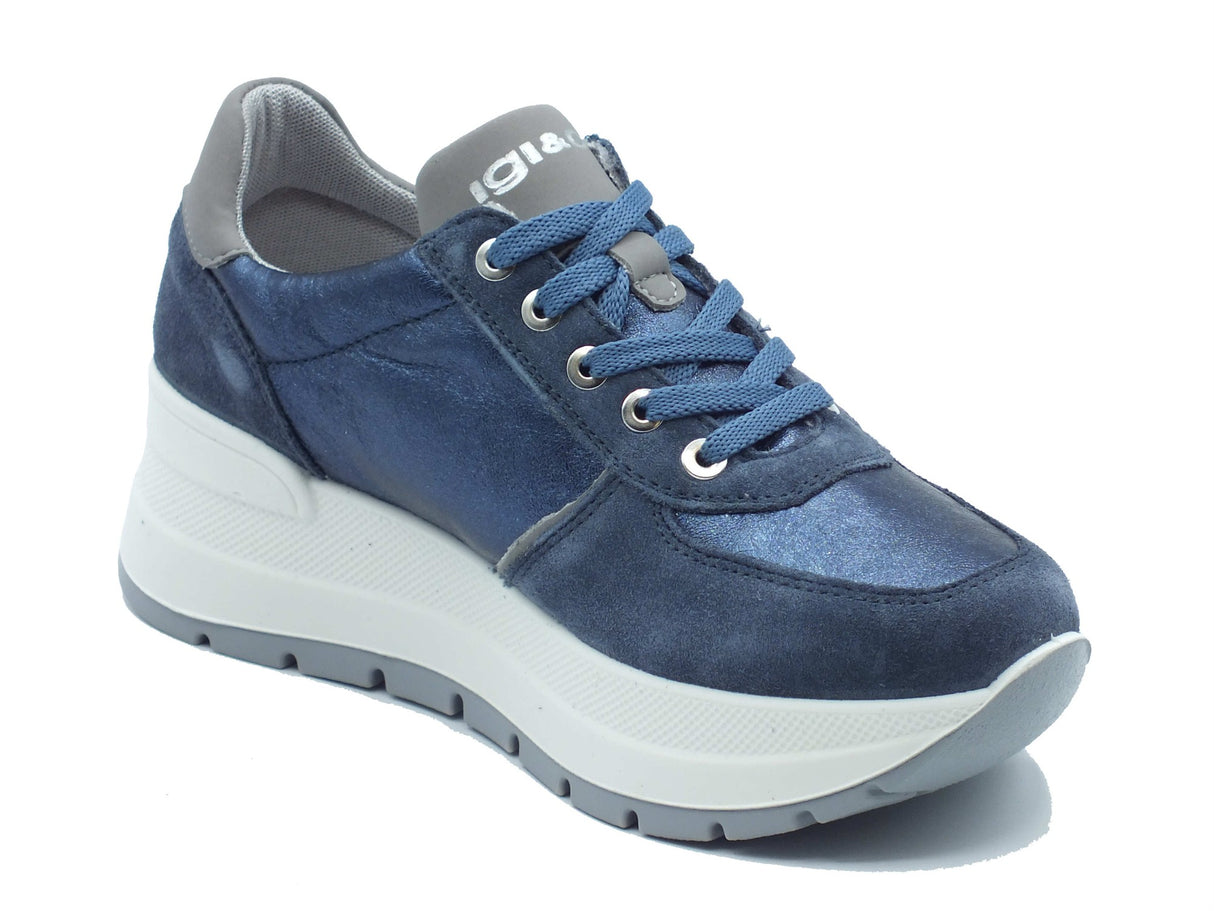 Igi&Co Igi&Co Sneakers Donna 1157133 Scamosc Jeans pelle blu Jeans