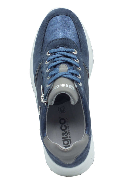 Igi&Co Igi&Co Sneakers Donna 1157133 Scamosc Jeans pelle blu Jeans