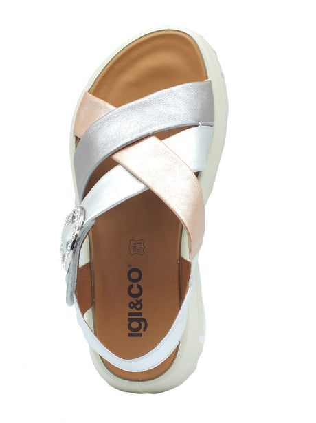 Igi&Co Igi&Co Sandali zeppa alta Donna 1160022 Argento Taupe pelle argento Argento Taupe