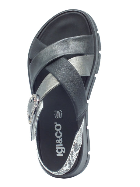 Igi&Co Igi&Co Sandali zeppa alta Donna 1160033 Nero pelle nero Nero