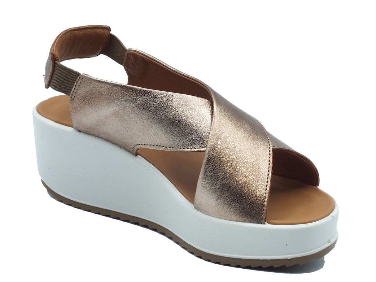 Igi&Co Igi&Co Sandali zeppa alta Donna 1161855 Vintage Champagne pelle marrone Champagne