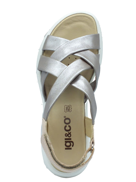 Igi&Co Igi&Co Sandali zeppa alta Donna 1163133 Dubai Taupe pelle rosa Dubai Taupe