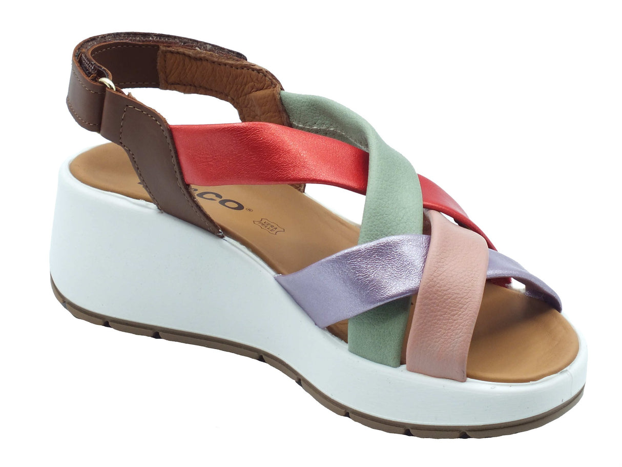Igi&Co Igi&Co Sandali zeppa alta Donna 1163144 Nappa Bottal Phard Rosso pelle multicolore Phard Rosso
