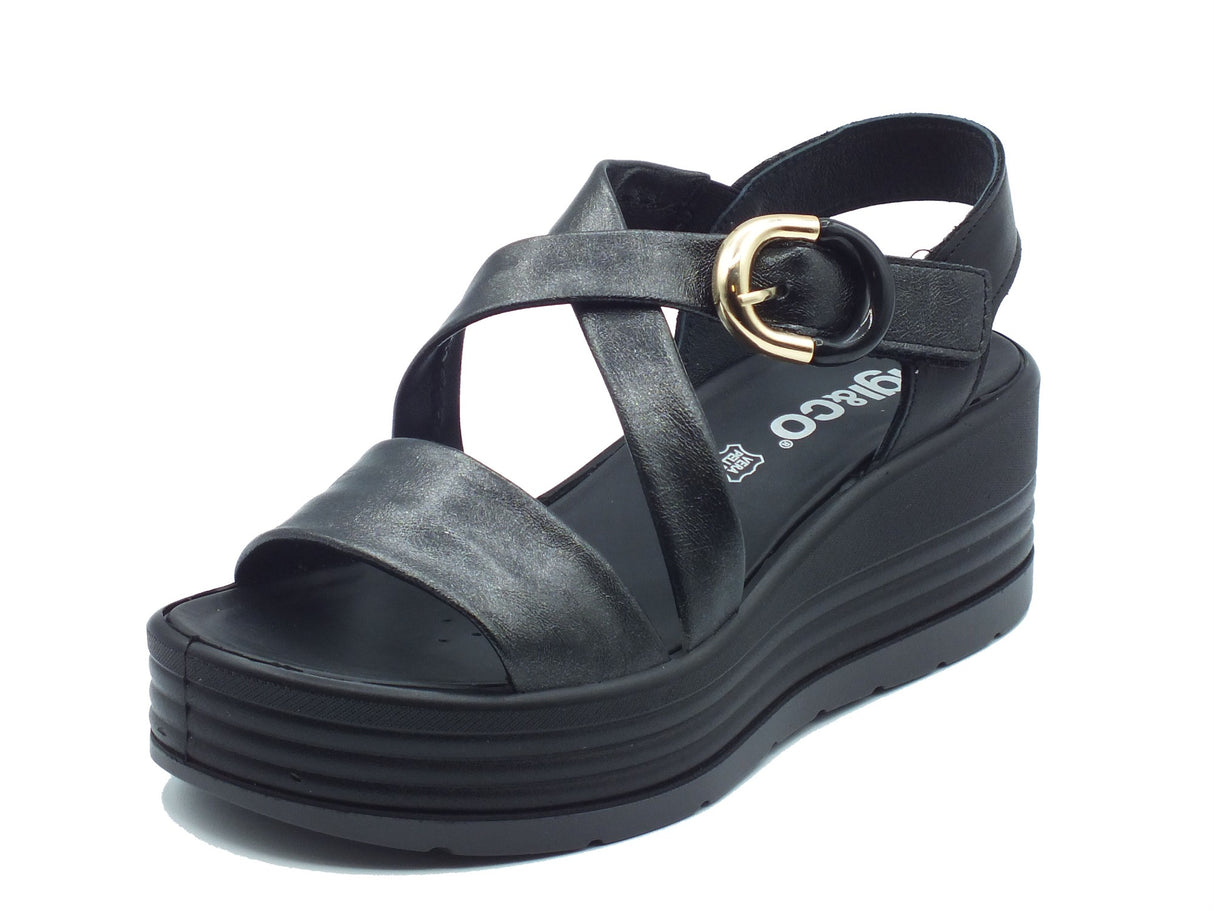 Igi&Co Igi&Co Sandali zeppa alta Donna 1164700 Nappa Nero pelle nero Nero