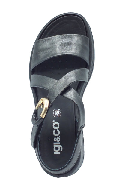Igi&Co Igi&Co Sandali zeppa alta Donna 1164700 Nappa Nero pelle nero Nero