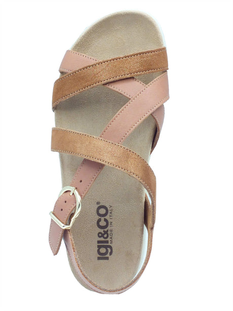 Igi&Co Igi&Co Sandali zeppa bassa Donna 1167411 Nappa Cuoio pelle marrone Cuoio