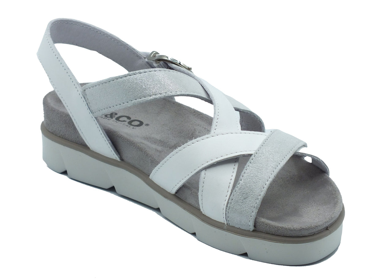Igi&Co Igi&Co Sandali zeppa bassa Donna 1167433 Nappa Bianco Argento pelle bianco Bianco Argento