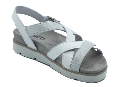 Igi&Co Igi&Co Sandali zeppa bassa Donna 1167433 Nappa Bianco Argento pelle bianco Bianco Argento