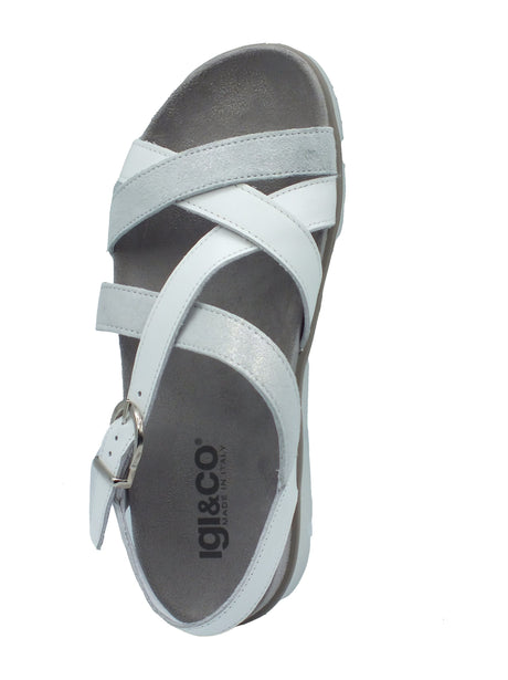 Igi&Co Igi&Co Sandali zeppa bassa Donna 1167433 Nappa Bianco Argento pelle bianco Bianco Argento