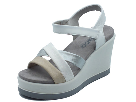 Igi&Co Igi&Co Sandali zeppa alta Donna 1173133 Nappa Bianco Argento pelle bianco Bianco Argento