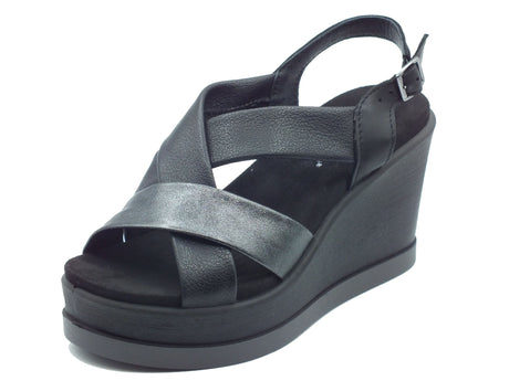 Igi&Co Igi&Co Sandali zeppa alta Donna 1173200 Nappa Nero pelle nero Nero