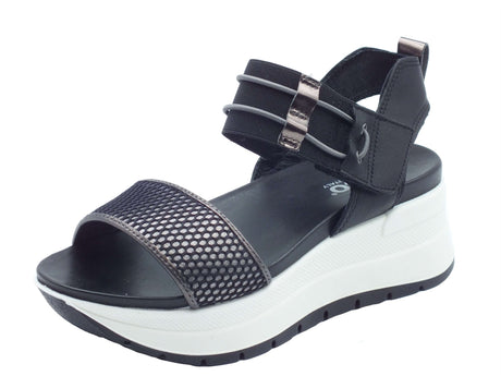 Igi&Co Igi&Co Sandali zeppa alta Donna 1178200 Nappa Soft Rete Nero pelle nero Nero